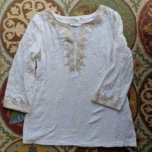 Solitaire boho embroidered top